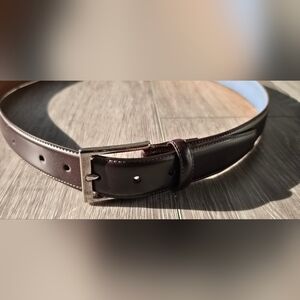 Brooks Brothers Men's Italian Leather Belt Oxblood Burgundy Size 40 Italy